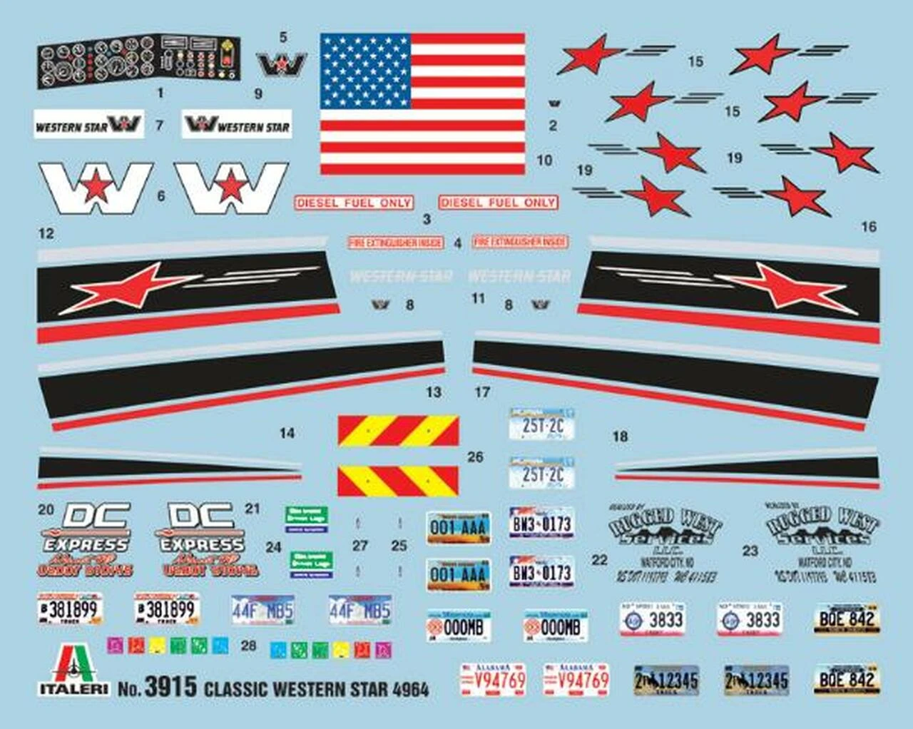 Classic Western Star 4964 US Cab Tractor 1/24 Italeri - Image 9