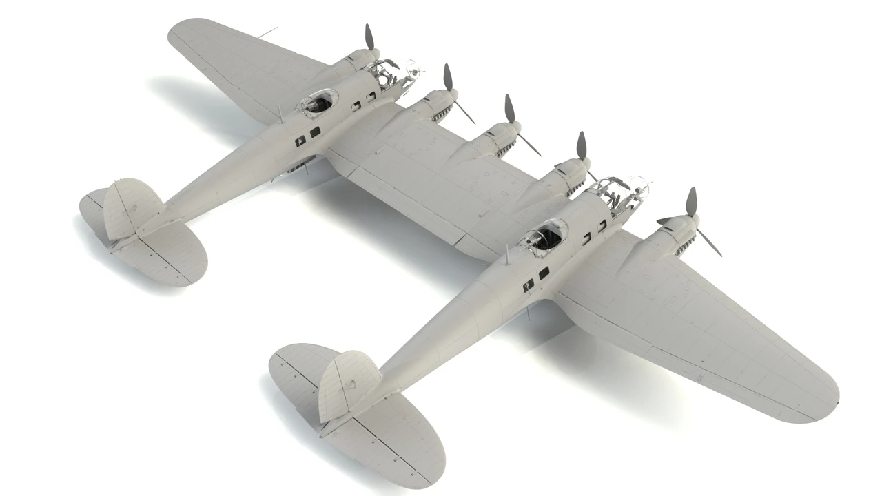 WWII German He 111Z-1 Zwilling Glider Tug Aircraft 1/48 ICM Models - Image 2
