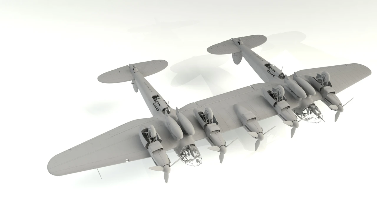 WWII German He 111Z-1 Zwilling Glider Tug Aircraft 1/48 ICM Models - Image 10