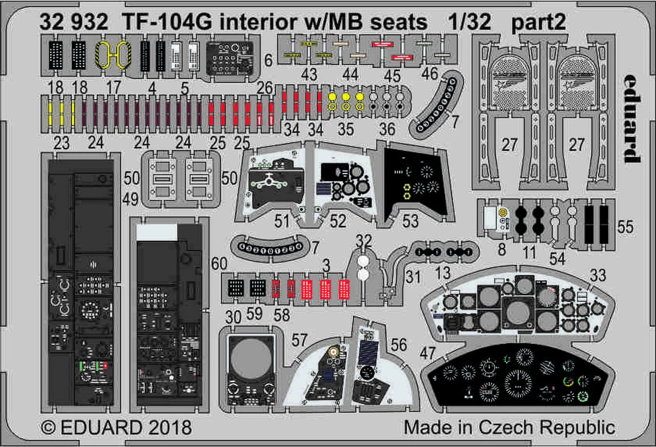 TF-104G Interior w/MB Seats for ITA (Painted) 1/32 Eduard - Image 2