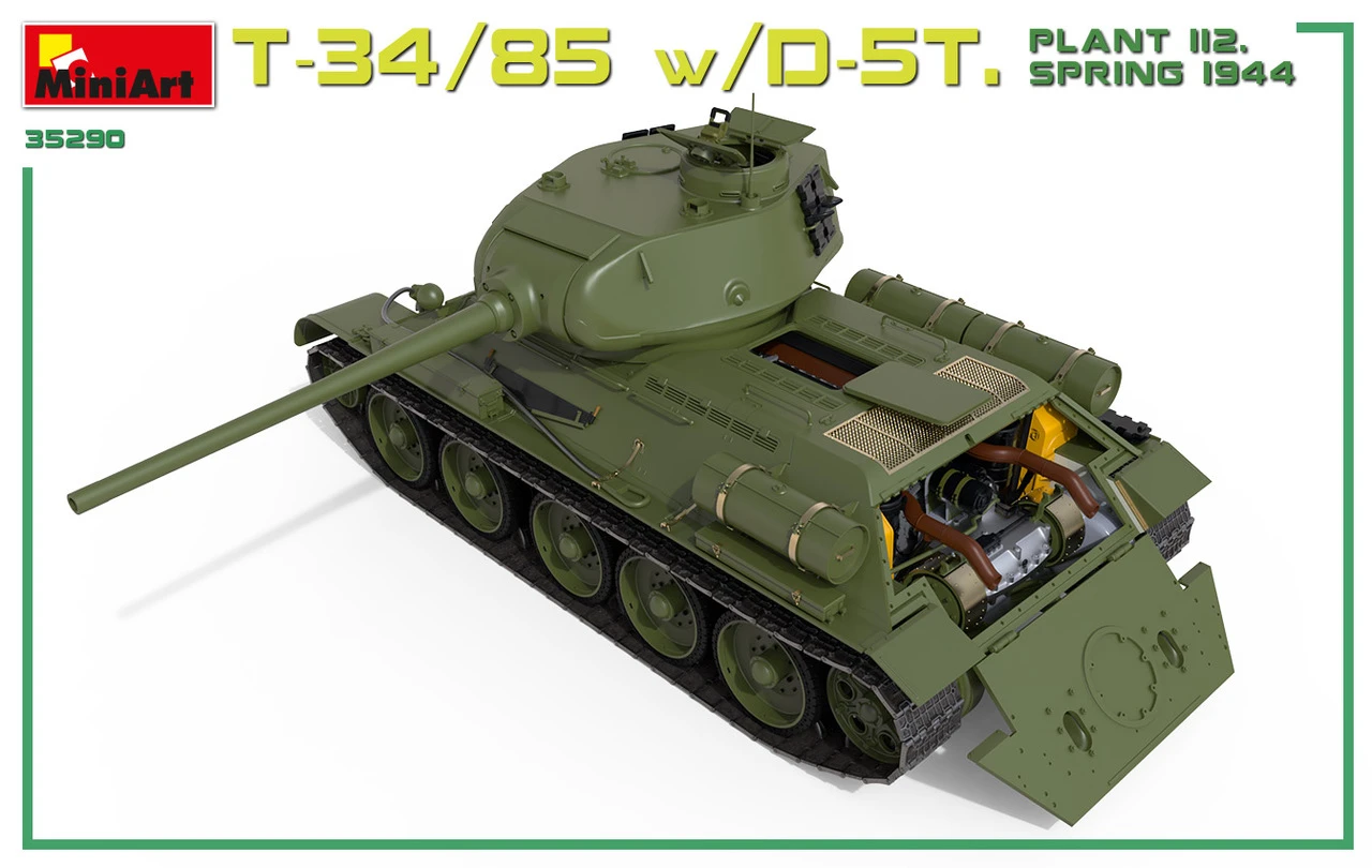 T34/85 Plant 112 Tank w/D5T Gun & Full Interior Spring 1944 1/35 Miniart - Image 3