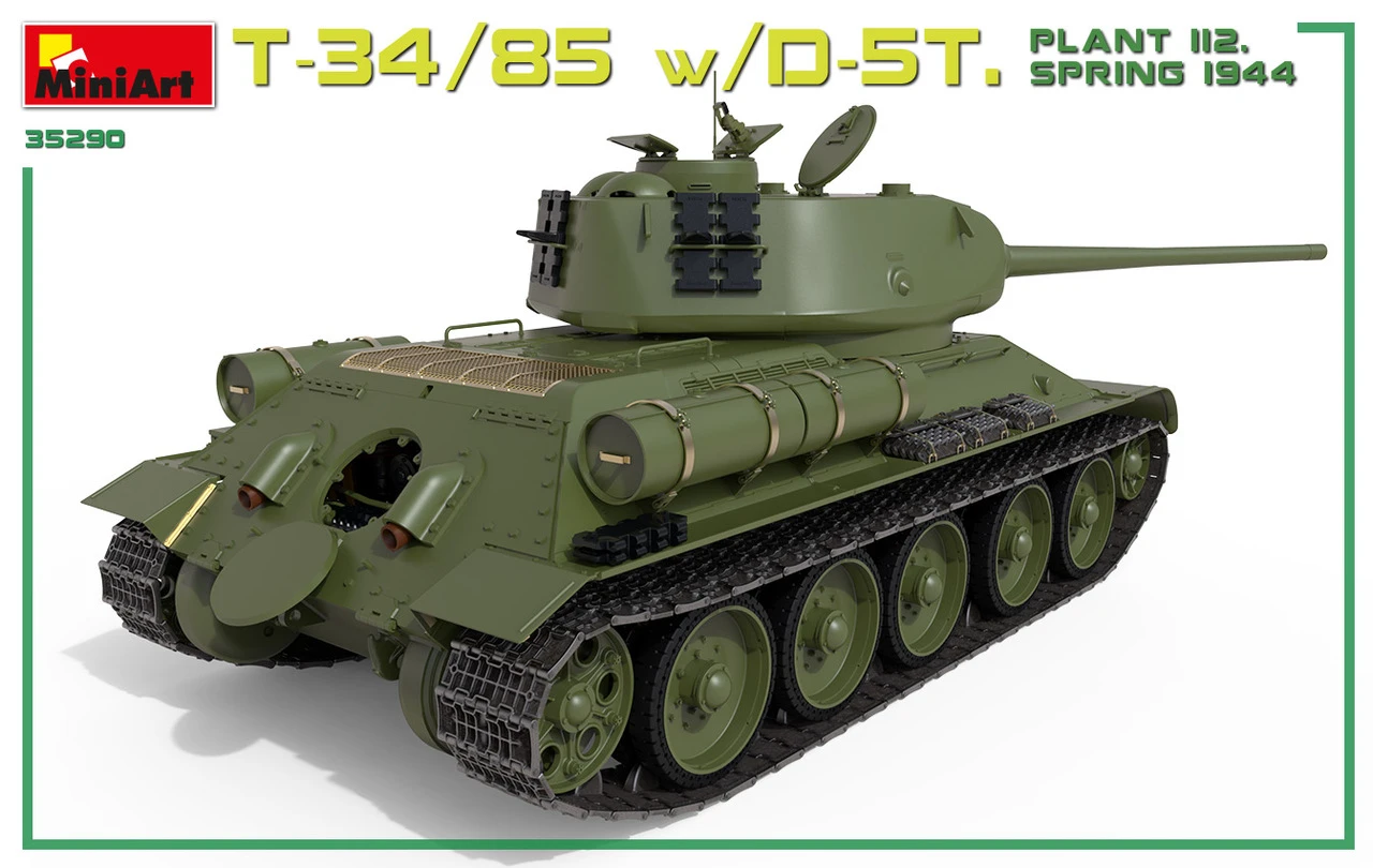 T34/85 Plant 112 Tank w/D5T Gun & Full Interior Spring 1944 1/35 Miniart - Image 4