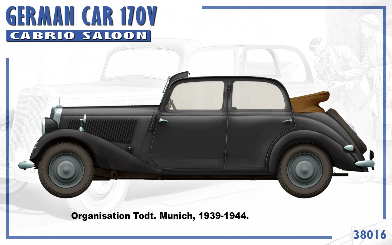 German Type 170V Convertible Saloon 4-Door Car 1/35 Miniart - Image 5