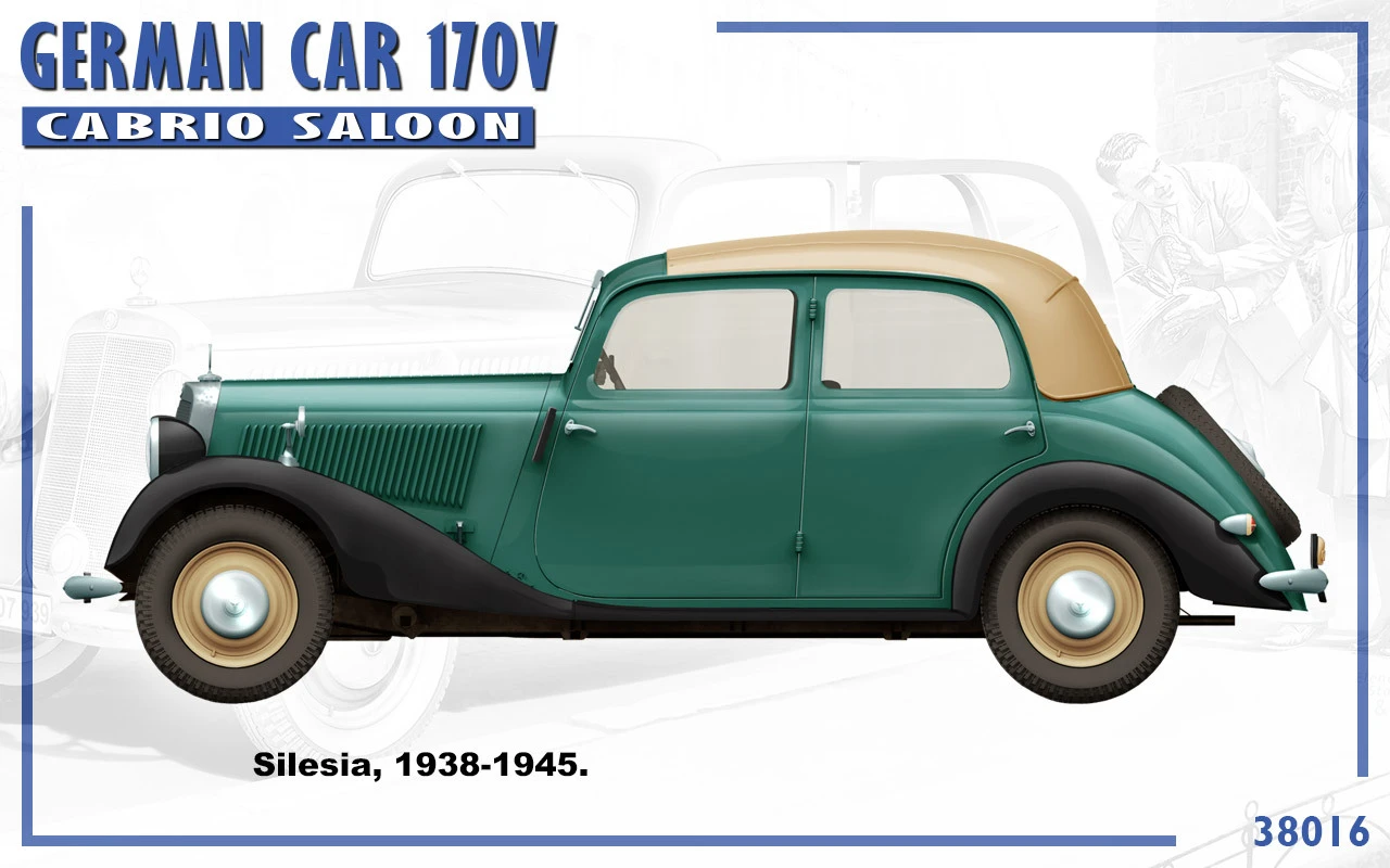 German Type 170V Convertible Saloon 4-Door Car 1/35 Miniart - Image 6