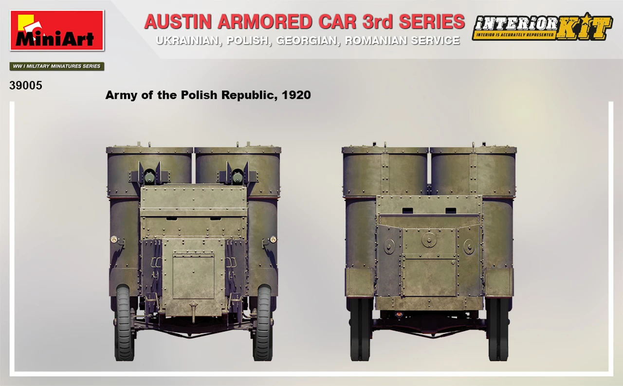 WWI Austin 3rd Series Armored Car w/Full Interior 1/35 Miniart - Image 7