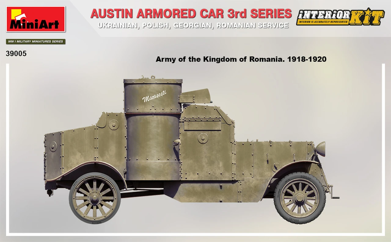 WWI Austin 3rd Series Armored Car w/Full Interior 1/35 Miniart - Image 8
