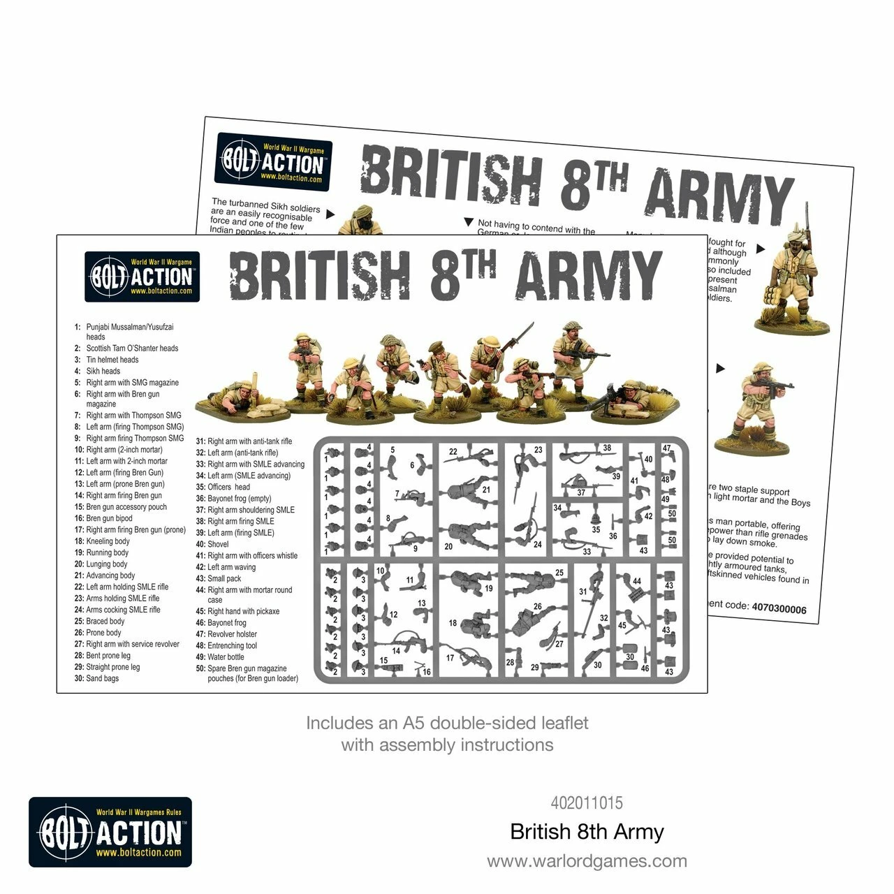 Bolt Action: WWII British 8th Army Commonwealth Infantry Western Desert (30) (Plastic) 28mm Warlord Games - Image 5