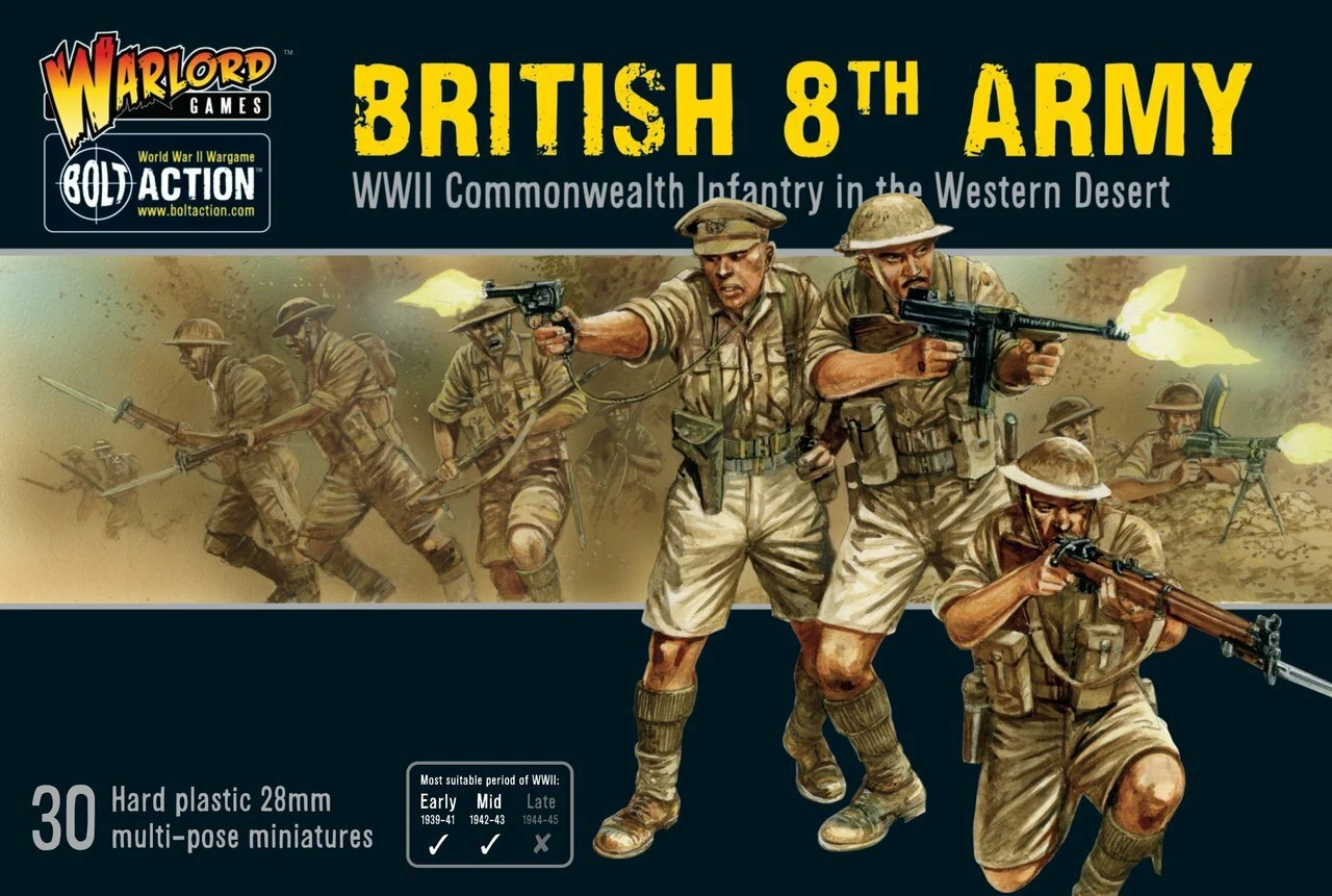 Bolt Action: WWII British 8th Army Commonwealth Infantry Western Desert (30) (Plastic) 28mm Warlord Games