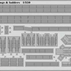HMS Queen Elizabeth 1943 Pt.1 Railing & Ladders for TRP 1/350 Eduard
