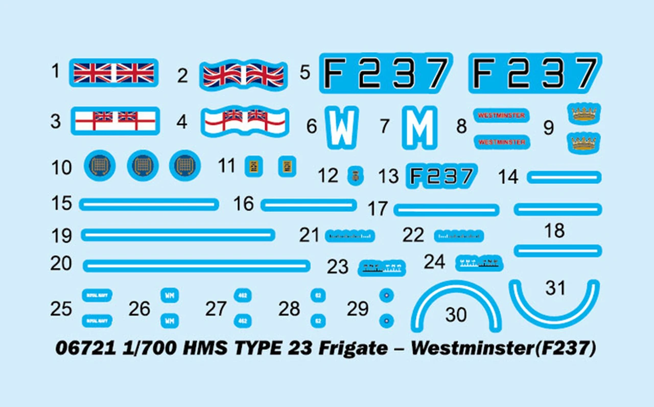 HMS Westminster F237 Type 23 Frigate 1/700 Trumpeter - Image 6