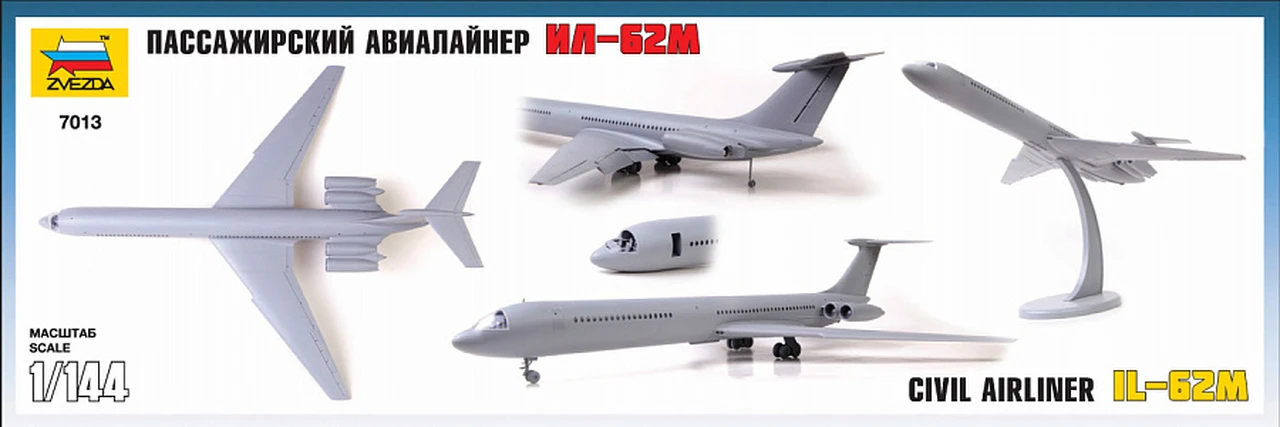 Il-62M Civilian Airliner 1/144 Zvezda - Image 2