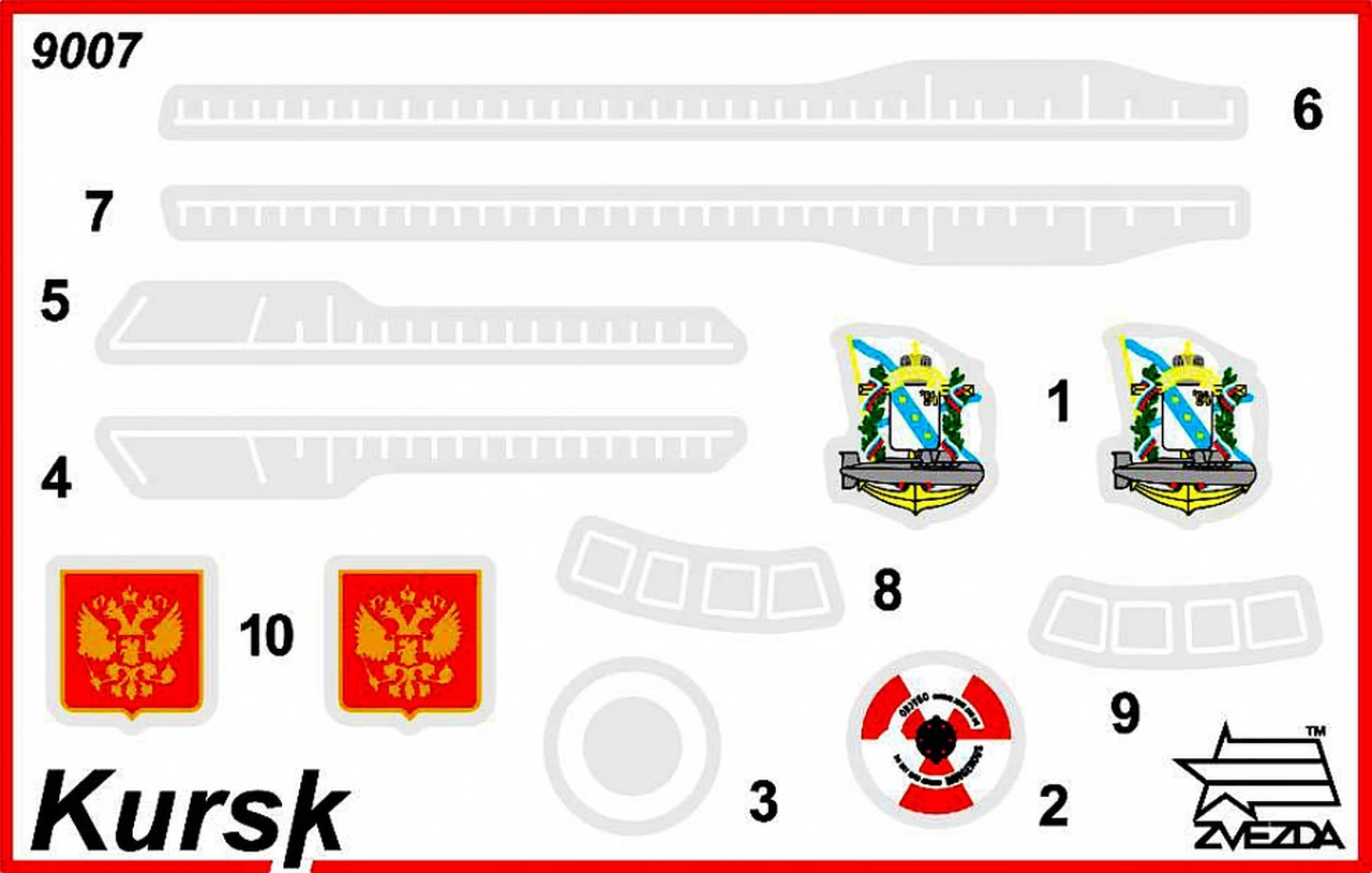 Russian K-141 Nuclear Submarine Kursk 1/350 Zvezda - Image 7