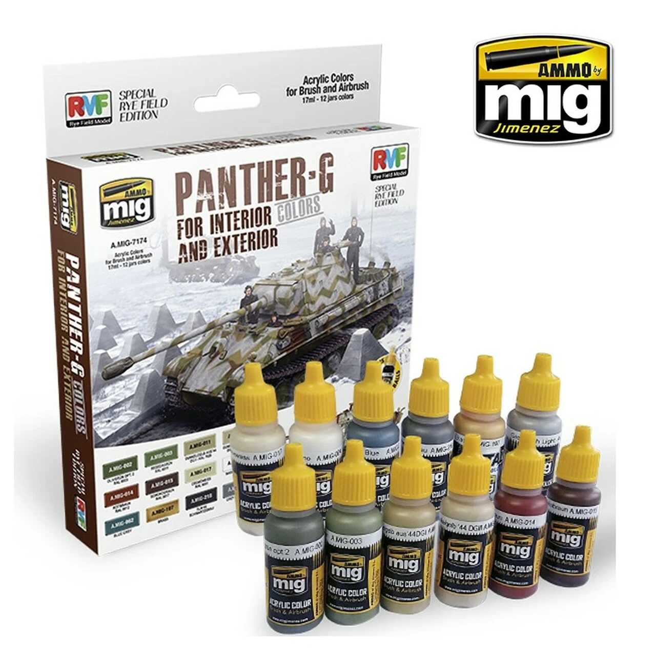 Panther-G Acrylic Colors Set for Interior and Exterior AMMO by Mig Jimenez