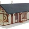 1872 Maywood Train Station Kit (Tan w/Brown Trim) HO Scale Atlas Trains