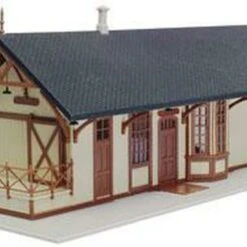 1872 Maywood Train Station Kit (Tan w/Brown Trim) HO Scale Atlas Trains