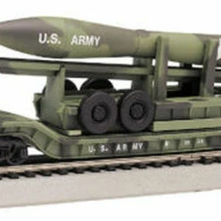 52' Center Depressed Flat Car w/Missile US Army (Olive Drab Camouflage) N Bachmann Trains