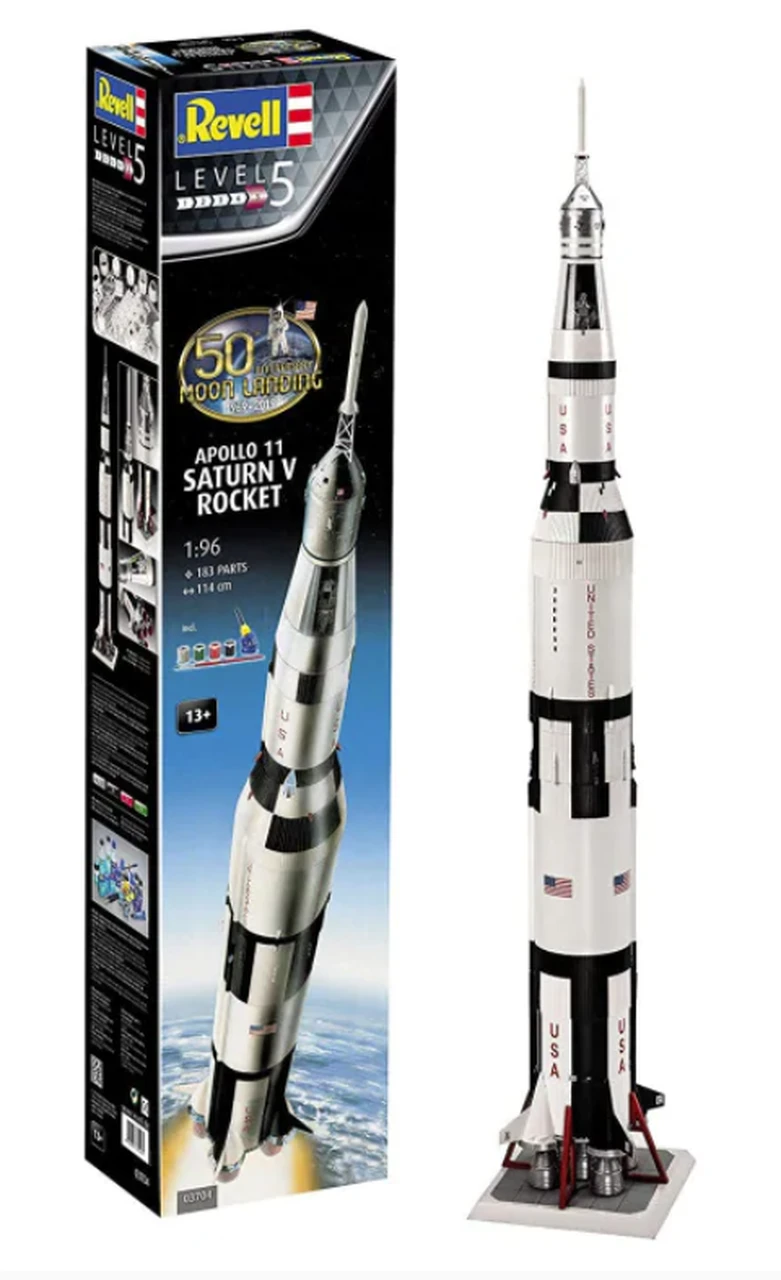 Apollo 11 Saturn V Rocket 50th Anniversary (w/Paint and Glue) 1/96 Revell Germany