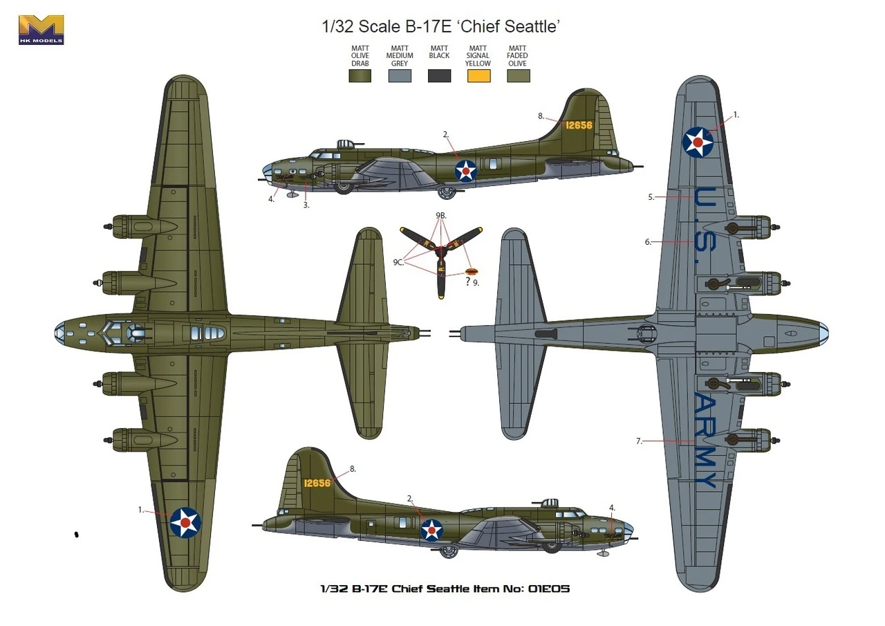 B-17E/F Flying Fortress 1/32 HK Models - Image 17