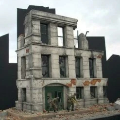 Ruined Small 3-Story Government Building 1-35 Dioramas Plus