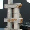 Ruined Small Concrete/Brick Building w/Windows (6"x6"x8") 1-35 Dioramas Plus