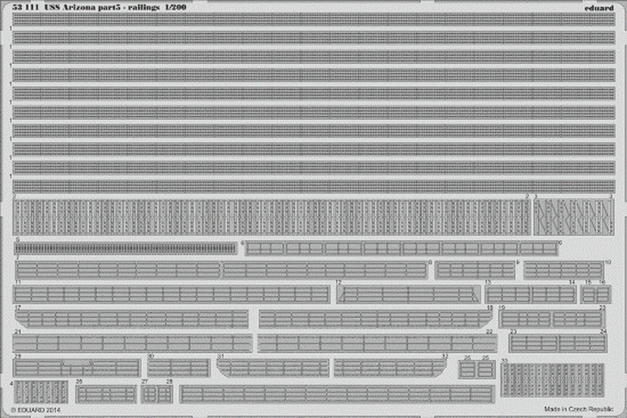 USS Arizona Railings Pt.5 for TSM 1/200 Eduard