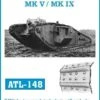 Mk IV Tadpole Tail, Mk V/IX Track Set (240 Links & 2 Each Sprocket/Idler Wheels) 1/35 Fruilmodel Mk IV Tadpole Tail, Mk V/IX Track Set (240 Links & 2 each Sprocket/Idler Wheels) 1/35 Fruilmodel