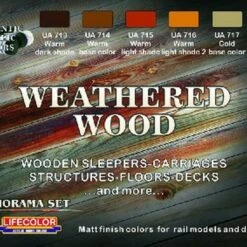 Diorama Weathered Wood Acrylic Set (6 22ml Bottles) Life Color Diorama Weathered Wood Acrylic Set (6 22ml Bottles) Life Color