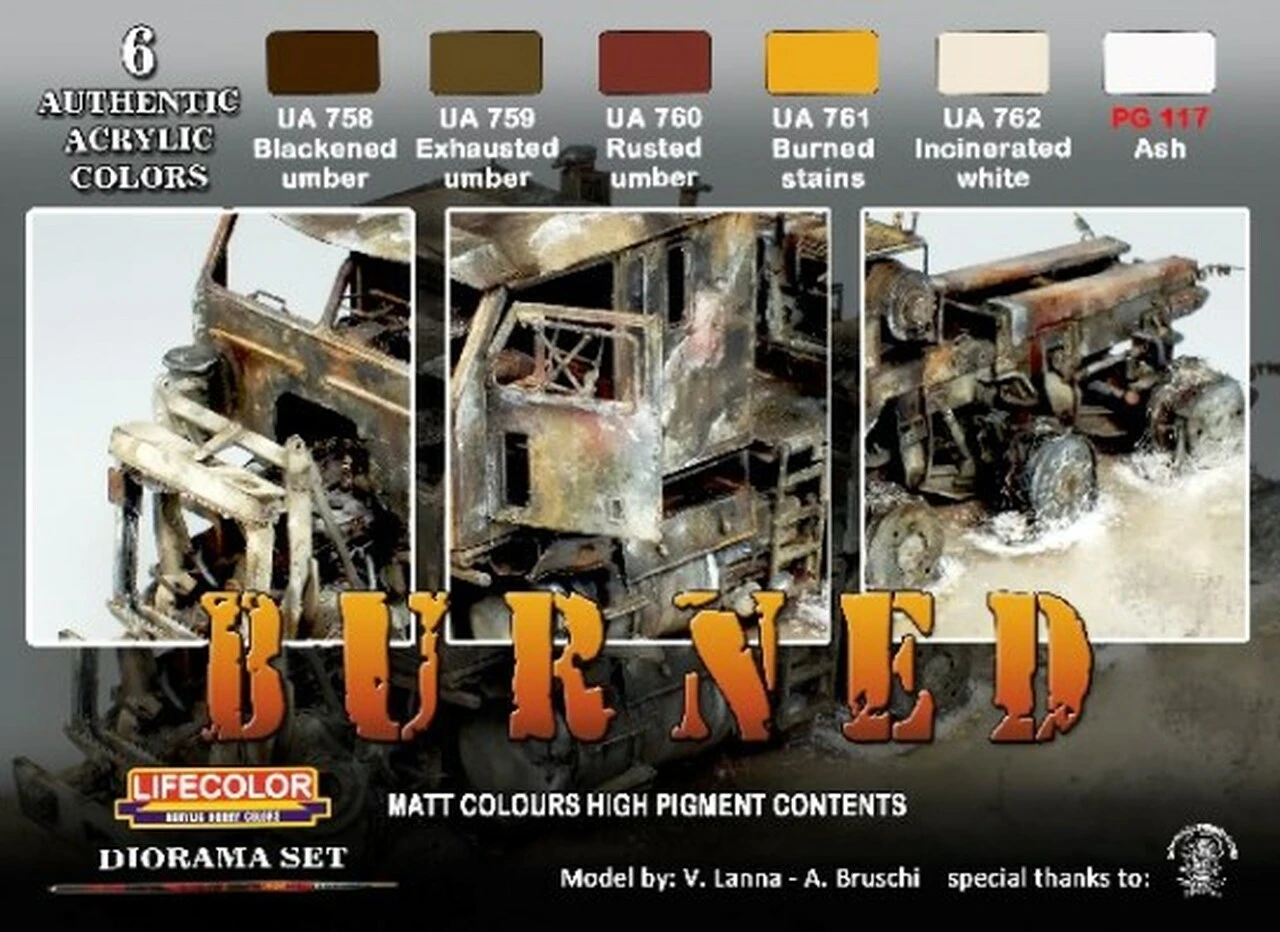 Burned Diorama Acrylic Paint Set Life Color Burned Diorama Acrylic Paint Set Life Color