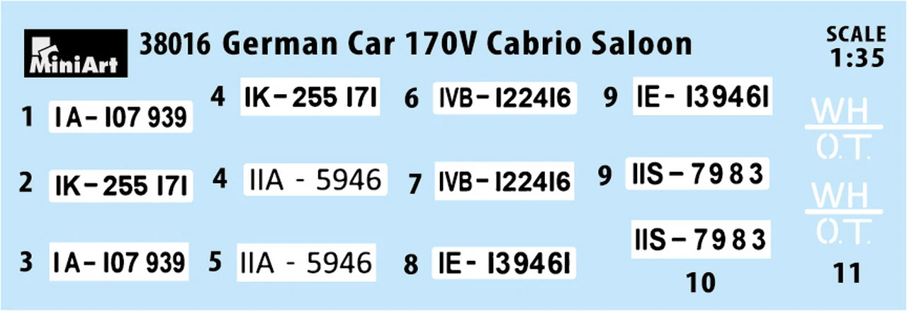 German Type 170V Convertible Saloon 4-Door Car 1/35 Miniart - Image 9