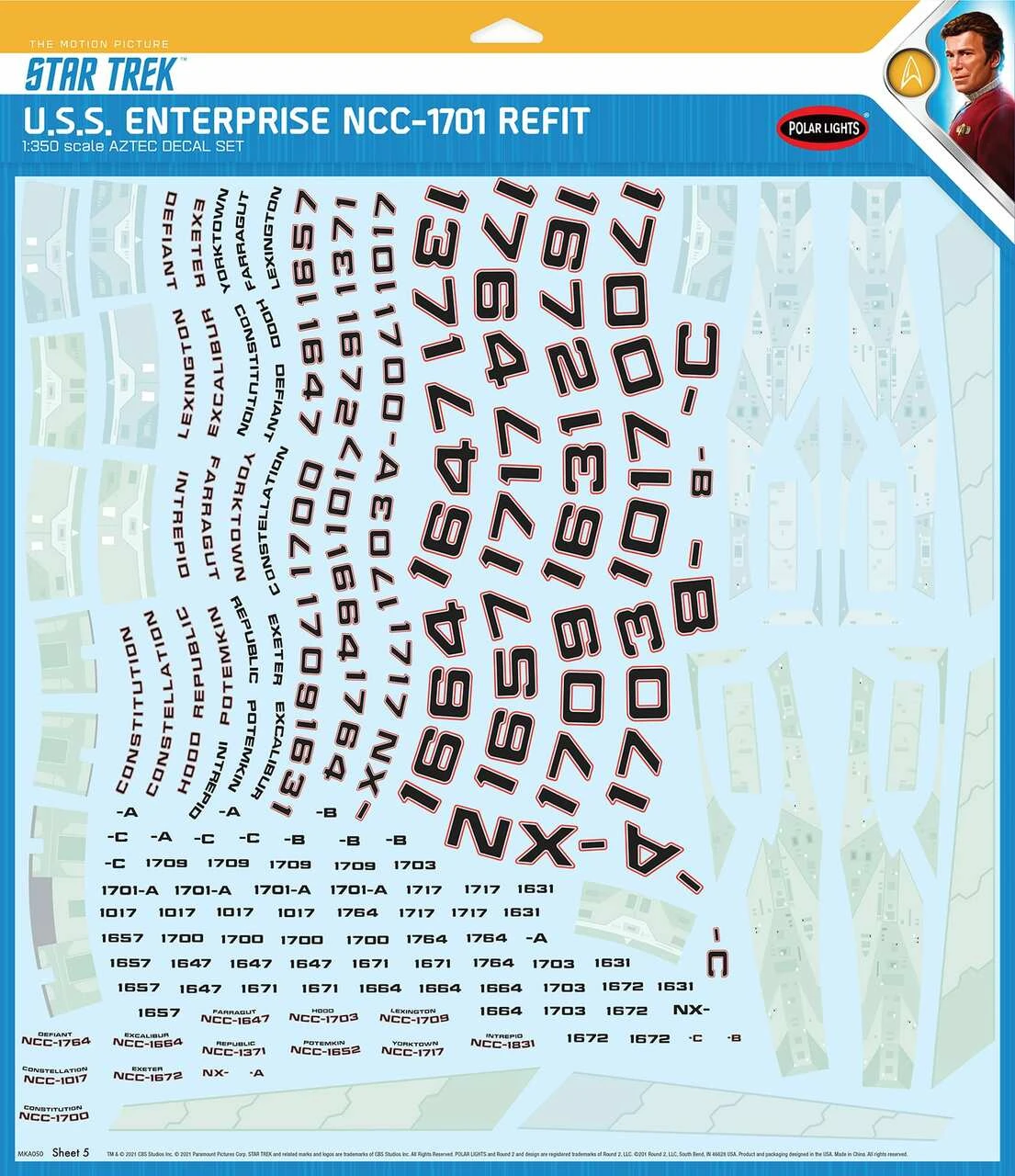 Star Trek USS Enterprise NCC-1701 Refit Aztec Decal Set 1/350 Polar Lights Star Trek USS Enterprise NCC-1701 Refit Aztec Decal Set 1/350 Polar Lights