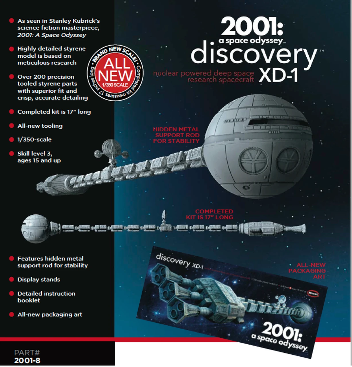 2001 Space Odyssey: Discovery Spacecraft 1/350 Moebius Models