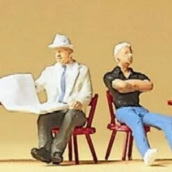 Guest (5) in Caf?? Sitting & Standing w/Tables & Chairs HO Scale Preiser Models