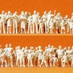 Unpainted Spectator Figures Standing (130) (Kit) HO Scale Preiser Models