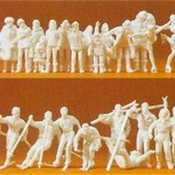 Unpainted People in Winter Dress (65) (Kit) HO Scale Preiser Models