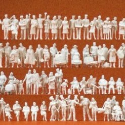 Unpainted Train Station People Sitting & Standing (120) (Kit) HO Scale Preiser Models