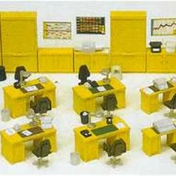 Office Equipment (Desks, Chairs, Cabinets etc.) (Kit) HO Scale Preiser Models