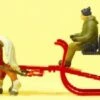 Horse Drawn Sleigh w/Driver & 4 Passengers HO Preiser Models