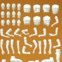 Unpainted Nude Male Figures (6) (Kit) 1/24 Preiser Models