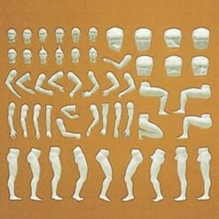 Unpainted Nude Male Figures (6) (Kit) 1-32 Preiser Models