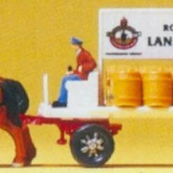 Horse Drawn Beer Wagon w/Rider N Preiser Models