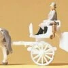 Horse Drawn Wedding Coach White w/Rider, Bride & Groom N Preiser Models