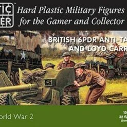 15mm WWII British 6-Pdr Anti-Tank Gun (4), Loyd Carrier Tow (4) and Crew (32) Plastic Soldier