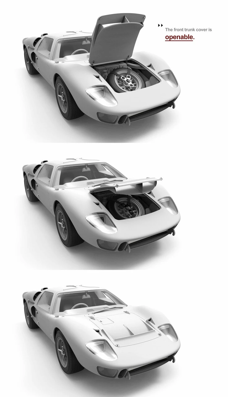 Ford GT40 Mk II Race Car 1/12 Meng Models - Image 15