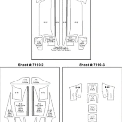 F1 2000 Template Comp. Fiber Decal Set 1/20 Scale Motorsport
