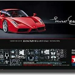 Enzo Ferrari Sports Car w/Carbon Pattern Decals (Molded in Red) 1/24 Tamiya