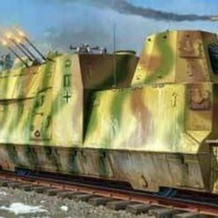 WWII German Army Kanonen & Flakwagen Armored Anti-Aircraft Railcar 1/35 Trumpeter