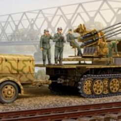 German Sd.Kfz.7/1 Half-track Late Version with 2cm Flak 38 Gun & Supply Trailer 1/35 Trumpeter
