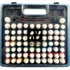 Model Color Acrylic Basic Paint Set in Plastic Carry Case (72 Colors & Brushes) Vallejo Paint