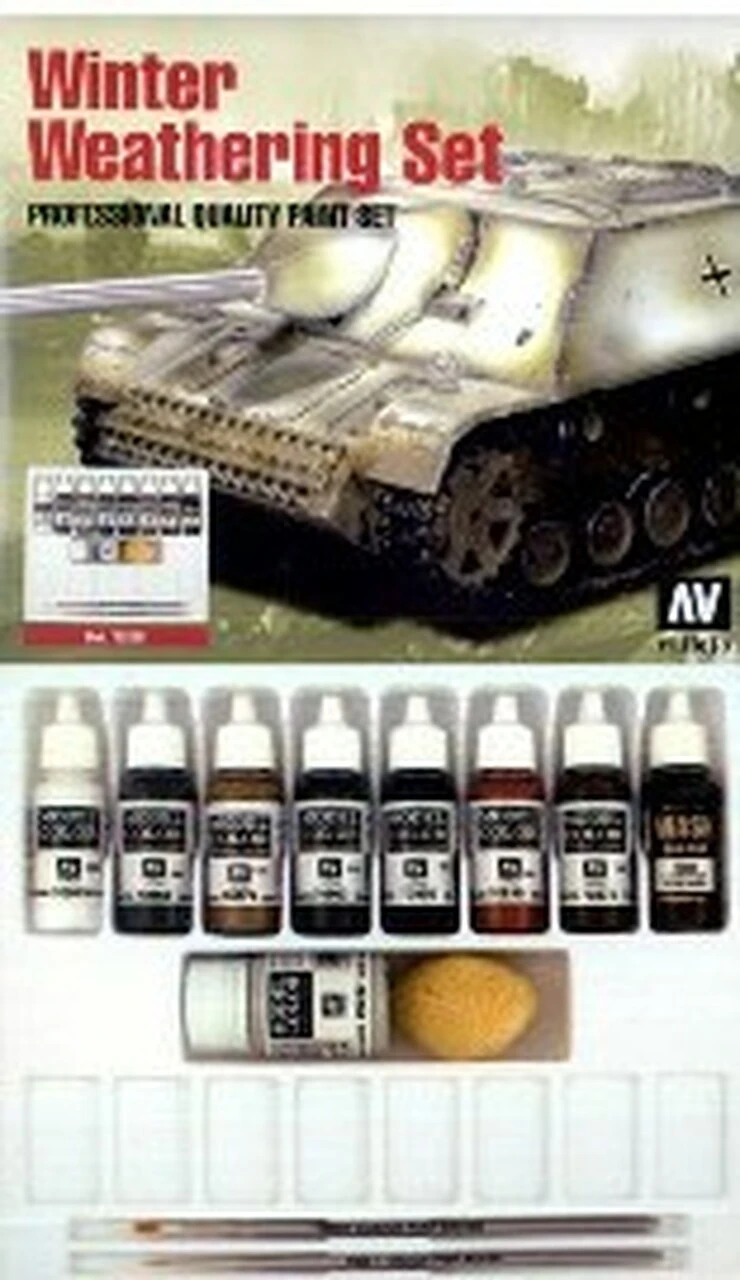Winter Weathering Model Color Paint Set (9 Colors Plus Acc.) 17ml Bottle Acrylic Vallejo Paint