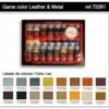 Leather & Metal Game Color Paint Set (16 Colors) 17ml Bottle Acrylic Vallejo Paint
